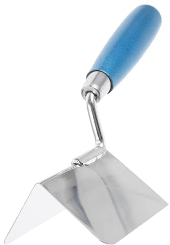 Uonlytech Inside Corner Trowel Drywall Finishing Tool with Ergonomic Handle 7.48X3.34X3.34In Stainless Steel Plastering Tool for Smooth Corner Trimming