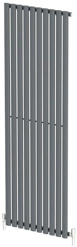 Radiant Living Anthracite Vertical Radiator 1800 x 600mm – Single Panel Oval Column Designer Radiator, High Efficiency Modern Steel Heating for Living Room & Bathroom