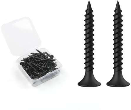 BOUMVID Vis Placo à Fixation Rapide M3.5 x 30 mm, 50 Pièces Vis Phosphatées Pour Plaque de Plâtre Sur Profilé en Acier Pour Cloisons Sèches, Vis Noires Tête en Trompette Pour Cloisons Sèches