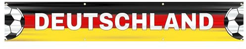 Piersando XXL Deutschland Straßenbanner Fahne 360cm x 60cm mit Metallösen Ösen Fussball Basketball Handball EM & WM Länderflagge Fanartikel Land Flagge Deutschlandfahne
