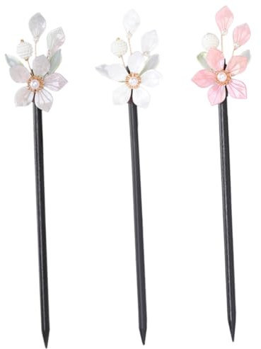 HAPINARY 3pezzi Bacchette Cinesi Legno Decorativo Per Accessori Vintage Per Chignon Con Design Elegante Per Donne e Ragazze Di Colorazioni