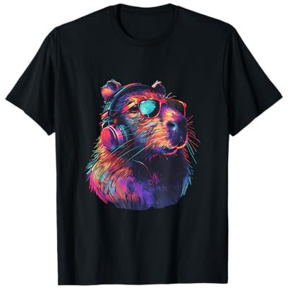 Capybara DJ House Dance Club Beatmaker Casque de musique T-Shirt