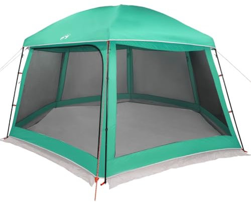 vidaXL Tenda da Piscina con Patta Rimovibile&Pareti in Rete 512x458 cm, Tenda da Piscina, Tenda, Riparo all'aperto, Tenda Verde, Tenda da Giardino