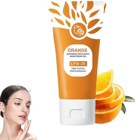 Gel Peeling Naturel au Orange,Gel Peeling Exfoliant Éclaircissant,Gels Gommant pour Visage Hydratant,Gommage Corps Exfoliant,Gels Blanchiment Exfoliante,Éclaircissant Efface les Points Pore (50g, 1)