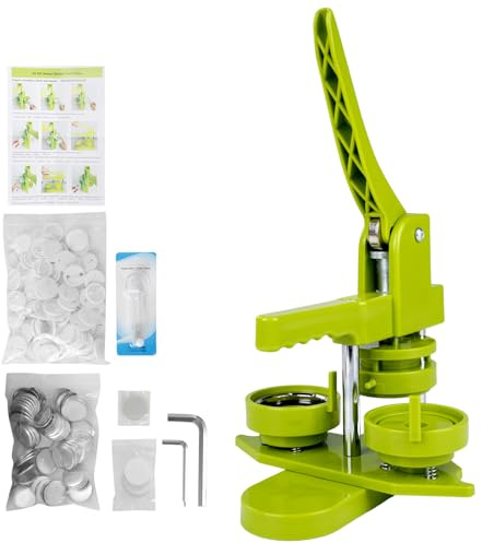 Knappmaskin 58 mm Button Maker-maskin med 100 knappdelar, bild och cirkelskärare, push-pull press-bricka för gör-det-själv presenter pin tillverkare, knapptillverkning