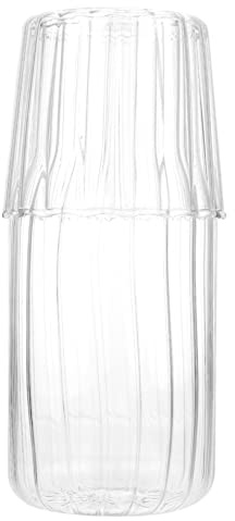VALICLUD Glass Water Jug and High Borosilicate Glass Cold Water Holder Set Lid, Small Size, Sturdy Beverage Holder for Home Use, Cold Drink and Juice Pitcher Cup