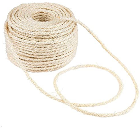 NOYGRNH 50 Corde di sisal Naturale for tiragraffi for Gatti, spago di Ricambio, Corda di Canapa for Riparare tiragraffi Fai da Te (Colore Casuale)