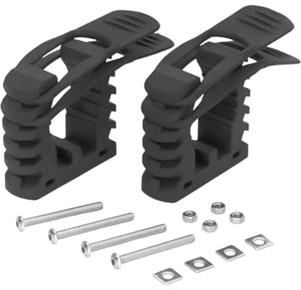Milageto Roof Rack Shovels Mount Brackets flashlights Rubber Clamp Shovels Holder for Hiking Suvs Travel Pickups Outdoor, 2 Set