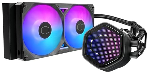 Cooler Master ML 240 Atmos II Pixel LED ARGB Enfriador líquido para CPU Negro | Admite los últimos enchufes LGA1851, LGA1700, AM5, AM4 | Bomba de perfil ultra bajo | AIO 240 mm |