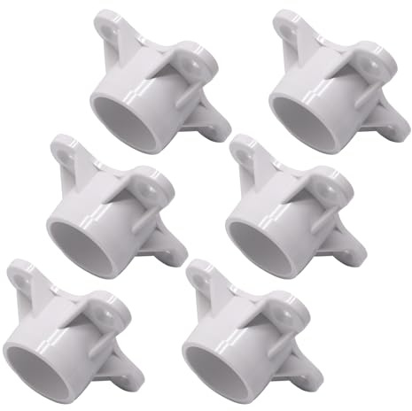Lot de 6 raccords à bride en PVC robuste pour sécuriser les bases de table et les systèmes de rangement artisanaux résistants aux UV
