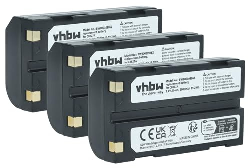 vhbw 3X Akku kompatibel mit APS BC1071 Kamera (2600 mAh, 7,4 V, Li-Ion)