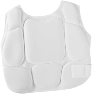 RCGOFOLLOW Karate Chest Protector Guard Chest Guard Delivers Comfortable Fit with EVA Active Martial Arts Practitioners Muay Thai Taekwondo Boxing Protections Protective, White, M