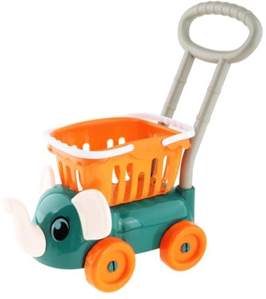 drburpily Carrello della spesa per bambini, carrello da supermercato, giocattolo per bambini, ragazzi e ragazze. , Verde , 20X35X45cm