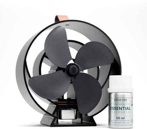 Forest Master Viking Ember Heat Powered Stove Fan – Thermoelectric Eco Fan for Wood Burners, Log Burners & Multi-Fuel Stoves with Built-In Fragrance System (Satin Black)