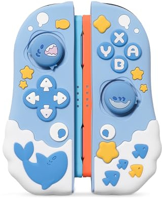 GeekShare Protective Case for Switch 2 Joy Con Controllers,Soft Silicone Protective Cover Compatible with Switch 2 JC Handheld Controller - Shark Party