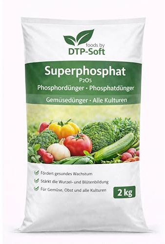Phosphordünger P2O5 Superphosphat 2 kg - Phosphatdünger und Gemüsedünger für alle Kulturen - Startdünger für Gemüse, Obst, Blumen und Gartenpflanzen, für starke Wurzeln, kräftige Pflanzen