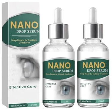 2 Pcs Herbionyx Optifusion Gocce - Nano Luteina siero liquido con vitamina C/E per il sostegno della visione, occhi secchi sollievo & cura calmante
