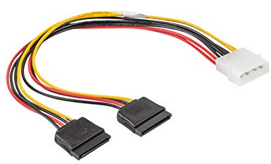 lanberg ca-11cu hdsa 0030 Molex (Poli) Maschio a SATA (15POL) Jack 2 X Cavo Alimentazione, 30 cm Colore: Multicolore