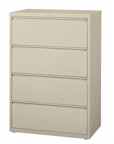 Hirsh 36-in Wide HL8000 Series Metal 4 Drawer Lateral File Cabinet Putty/Beige