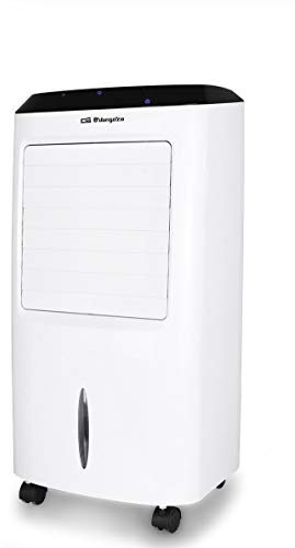 Orbegozo Air 52, Climatizador evaporativo 3 En 1, depósito de 10 L, 65 W, 3 velocidades, temporizador máximo 8 horas, mando a distancia, acumuladores de frío, color blanco