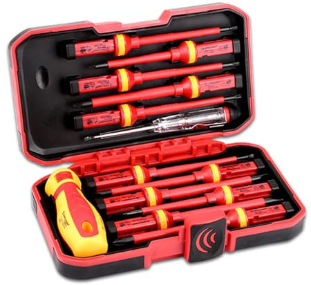 Insulated Screwdriver Set 13PCS 1000V Electricians Screwdriver Set PH PZ SL TX Interchangeable Screwdrivers Repair Tools Kit