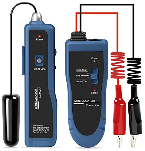 KOLSOL Localizzatore di fili sotterranei, tester per cavi F02 Pro per individuare fili, cavi di controllo l'irrigazione, cavi di recinzione per animali domestici, con batteria ricaricabile da 1100mAh