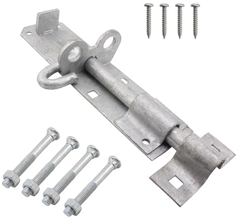 EAI Brenton Padbolt, Lockable Sliding Gate Bolt | Heavy Duty 150mm / 6 Inch Galvanised Door & Gate Bolt - Pack of 1