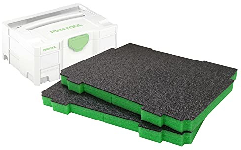 Shadow Foam Inserts for T-LOC Systainer – DIY Foam Insert Compatible with Festool, TANOS & Panasonic Systainer Modular Systems – Tool Box Organisation – Twin Pack – Green (30 mm Depth)