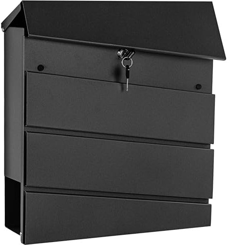STILISTA Wandbriefkasten mit Zeitungsfach, Farb- u. Modellwahl, Anthrazit Prag