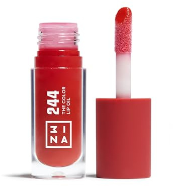 3INA - The Color Lip Oil 244 - Aceite labios Rojo - Voluminizador | Bálsamo de Labios con 24h de Hidratación & Ácido Hialurónico - Aceite Labial Efecto Brillo y Voluminizador - Brillo de Labios