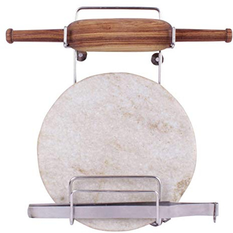 Generic Stainless Steel Chakla Belan Stand - Wall/Cabinet Mountable - Kitchen, Cooking