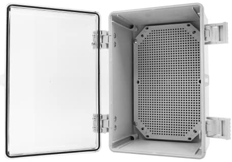 CHENGPI Scatola di giunzione,Boite de Derivation avec Couvercle à Charnière en Acier Inoxydable,Boîtier électrique étanche IP65 Boîtier en Plastique ABS Couvercle Transparent 300x200x170MM