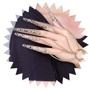 Inateannal Punk Finger Klaue Kette Armband Finger Nägel Tip Klaue Armband Gold Sklave Hand Harness Armband Vintage Mit Fingernagel Klaue Ring Armband Schmuck Für Frauen Und Mädchen