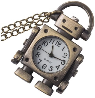 VALICLUD Vintage Roboter Taschenuhr Halskette Steampunk Uhr Für Männer Und Frauen Antike Legierung Präzise Für Kinder Und Roboterliebhaber