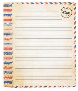 50 Pack Airmail Paper - Airmail Writing Paper - Blue Air mail Paper for Letter Writing, Invitations, Love Letters, Military Correspondence, Christmas Notes - Size 8.5 x 11 inch