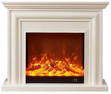 XXAD553TY Chimenea de Pared Chimenea Sencilla, Mueble de TV, hogar, Sala de Estar, Villa, simulación de Llama, Chimenea eléctrica, decoración Chimenea(Blanco,1.5)