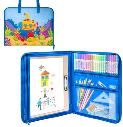 Boczif Kunst-Portfolio-Tragetasche, 45,7 x 35,6 cm, für Kinder und Studenten, Aufbewahrung von Malstiften, Kunstwerken, Skizzen und Zeichenmaterialien