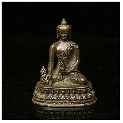 HAODUOO Zen-Dekoration, Bronze, Buddha, sitzende Buddha-Statue, Dekoration, alte Kunst, Zuhause, Veranda, tragbare Buddha-Dekoration, Statue, Buddah-Dekoration