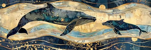 Oujkeef Ballena Pintar por Números Adultos Gran 100x300cm, Pintura por Números Cielo estrellado, DIY Pintura por Numeros kit Manualidades Adultos, Room Home Decor, Regalos Originales para Mujer -495