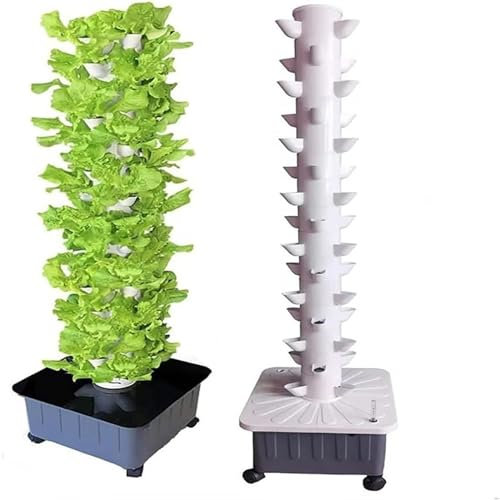 Système de culture de tour hydroponique d'intérieur, 15 couches de 45 sites de plantes avec pompe et réservoir d'eau mobile, culture hors sol, kit de croissance hydroponique