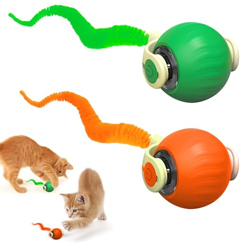 Kauender viraler Rollball für Katzen, intelligentes interaktives Katzenspielzeug, selbstrollender Ball, elektrisches Ballspielzeug für Katzen, interaktiver Katzenspielzeugball, 360° rollender kleiner