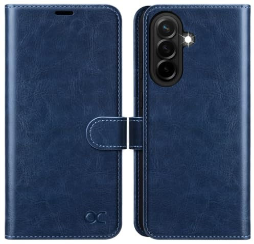 OCASE Handyhülle für Samsung A56 5G Hülle Premium Lederhülle Klappbar RFID Schutzhülle Tasche Magnet Kartenfach Standfunktion Klapphülle Schutzhülle für Galaxy A56 Blau