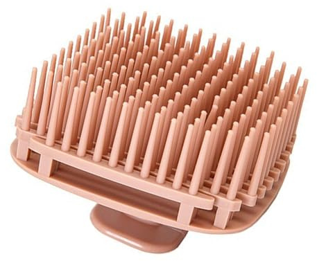 Elegant Brown Silicone Shampoo Brush Head Scrubber Scalp Massager For Effective Scalp Exfoliation And Relaxation