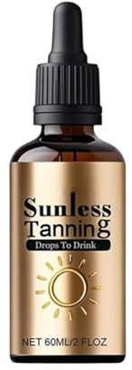 Generisch Selbstbräuner Tropfen zum Trinken, Bräunungstropfen zum Trinken, Bräunungstropfen zum Einnehmen, Self Tanning Drops, Bronzing Drops, Selbstbräuner für Gesicht und Körper, 60ml, 1 Pc