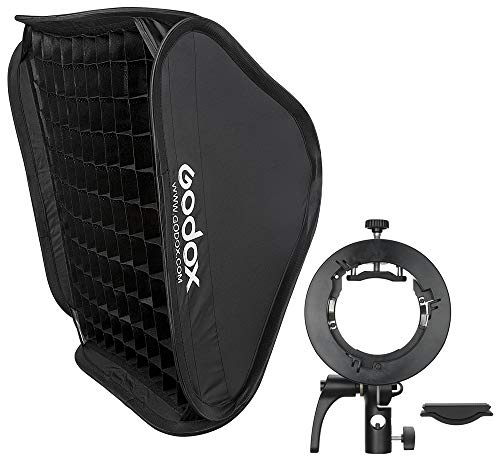 Godox SGGV6060 Kit de Accesorios para Flash Incluye Soporte Speedlite S2 y Softbox y Grid, para Flash de Cabeza Redonda y Cuadrada de Godox AD400PRO, V1, AD200, V860II, TT685, TT350
