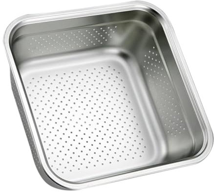 JECOMPRIS Bacinella Scolapasta Acciaio Inossidabile Scolapasta Multifunzionale per Lavaggio Verdure e Frutta Design Resistente e Facile Sgocciolamento Utensile Versatile