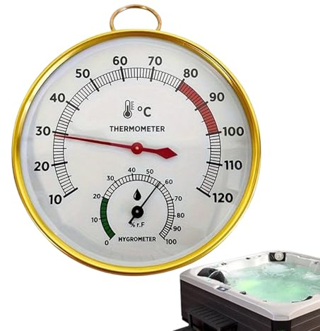 Sauna Temperature Gauge – Portable Temperature Humidity Monitor, Durable Hydrothermograph Meter | For Indoor Sauna Home Bathroom Shower Swimming Pool Steam Room Spa Relaxation