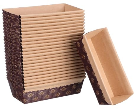 IWOWHERO Teglie Monouso per Pane in Cassetta in Carta Resistente al Calore, Mini Stampi per Plumcake Antiolio 150x65x50mm, Confezione da 25 Pezzi per Cottura Casalinga e Professionale