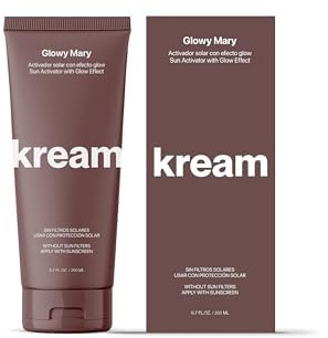 KREAM Glowy Mary - Crema Aceleradora del Bronceado con Efecto Glow | Hidratación Intensa y Potenciador del Bronceado, 200 ml