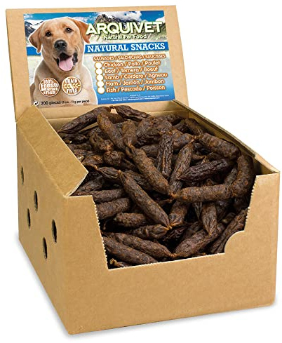 Arquivet Saucisses au Jambon - Snacks pour Chiens (présentoir de 200 unités)